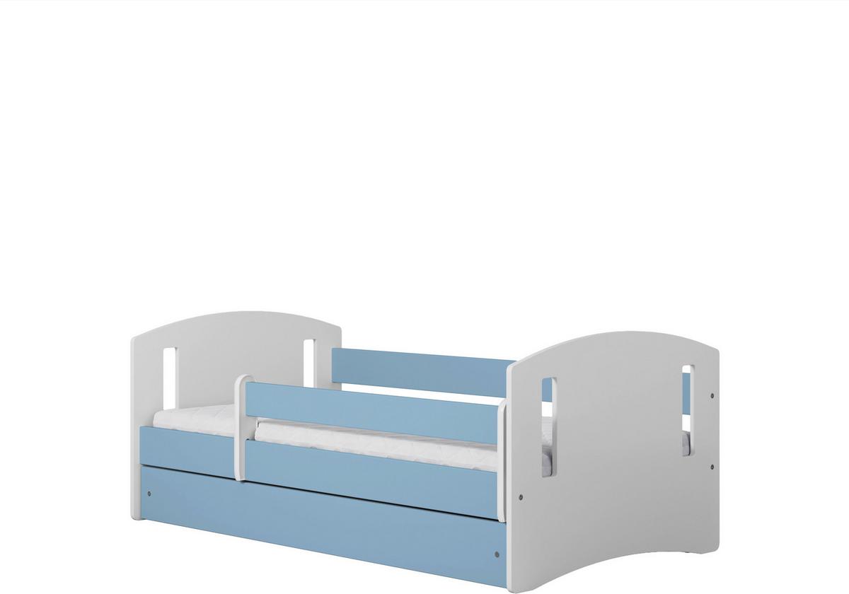 KINDER-/JUNIORBETT Classic Blau/Weiß 80x160cm - Blau/Birkefarben, MODERN, Holz/Holzwerkstoff (80/160cm) - MID.YOU
