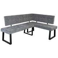 Eckbank Lavik Webstoff Hellgrau 185x134 cm - Hellgrau/Schwarz, MODERN, Textil/Metall (185/134cm) - MID.YOU