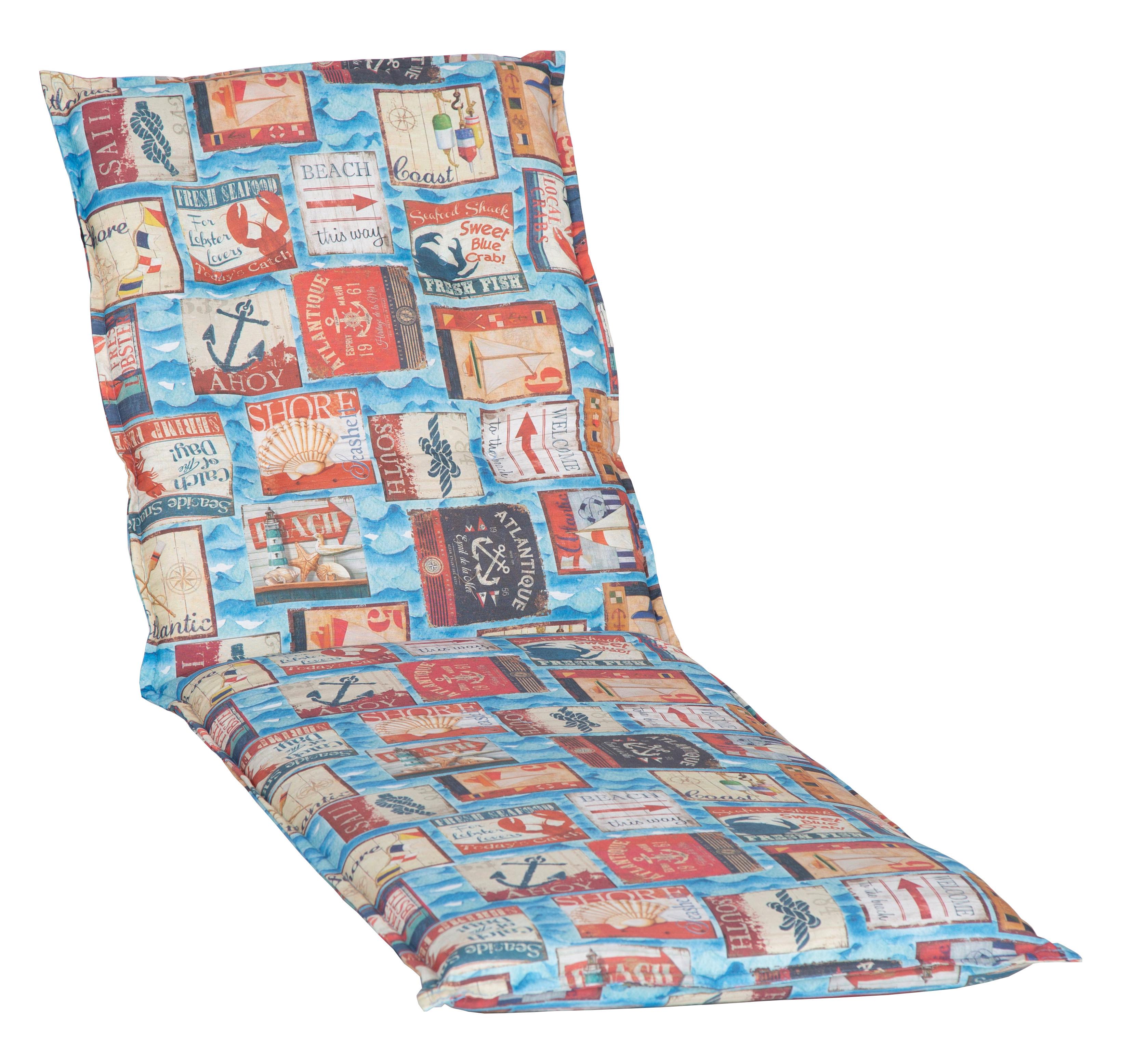 Auflage für Liege Togo 191x58x8 cm Multicolor - Blau, Basics, Textil (191/58/8cm) - Gardenson