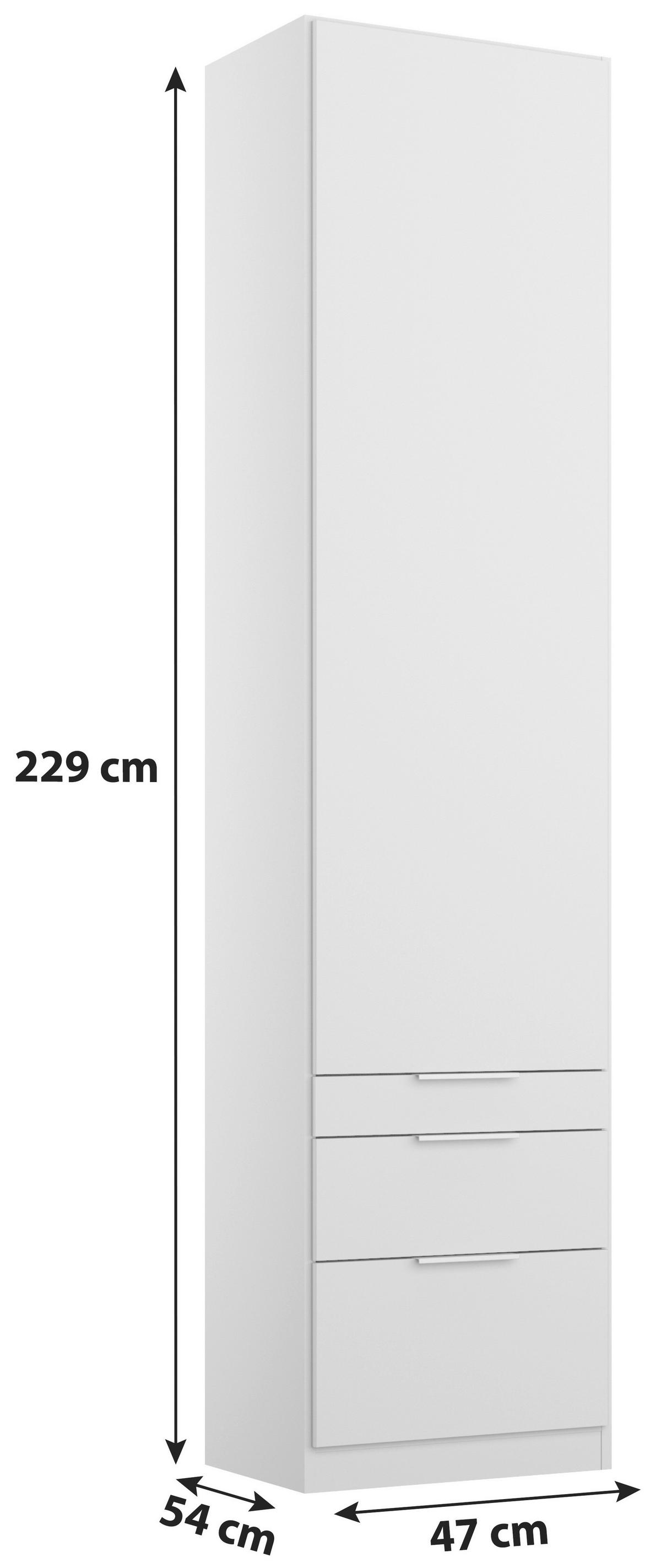 Drehtürenschrank mit Laden 47 cm Alabama, Seidengrau - Hellgrau, MODERN, Holzwerkstoff (47/229/54cm)