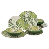 Kombiservice Keramik 4 Personen Geschirr Set Grün - Weiß/Grün, Basics, Keramik - Creatable