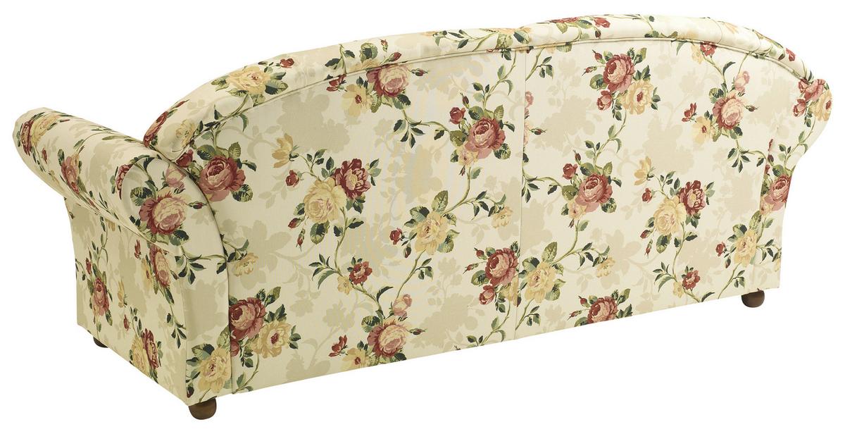 3-Sitzer-Sofa Corona Gelb/Rot/Beige, Blumen Design - Gelb/Beige, Design, Textil (202/85/81cm) - Max Winzer