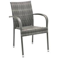 Gartenstuhl Stapelbar Emilia, Polyrattan - Dunkelbraun, MODERN, Kunststoff/Metall (64/87/56cm) - Ondega