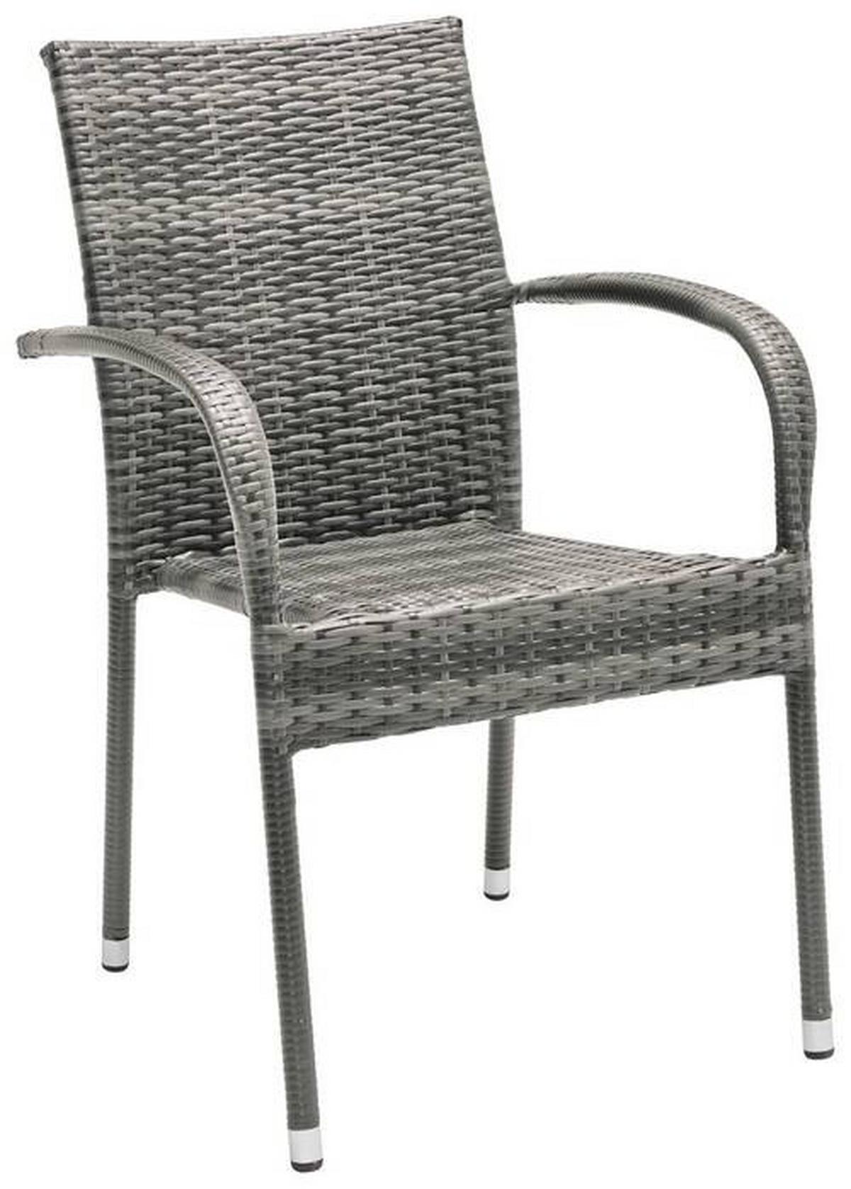 Gartenstuhl Stapelbar Emilia, Polyrattan - Dunkelbraun, MODERN, Kunststoff/Metall (64/87/56cm) - Ondega
