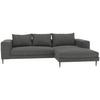 Ecksofa Aurora II - Dunkelgrau/Schwarz, MODERN, Textil (275/170cm) - Trendmanufaktur
