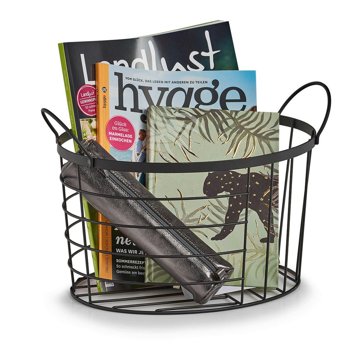 Dekokorb Schwarz Bxhxt: 35x23,5x23 Cm - Basics, Metall (35/23,5/23cm) - Zeller Present