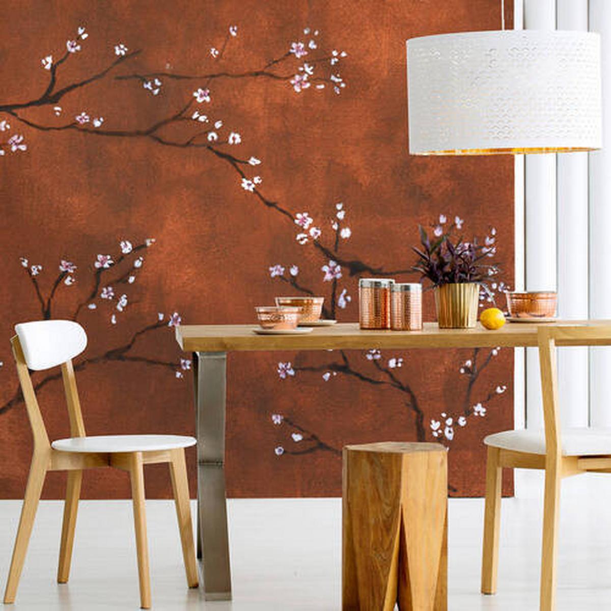 Fototapete Chinesische Blüte - Multicolor, Basics, Papier/Kunststoff (300/280cm)