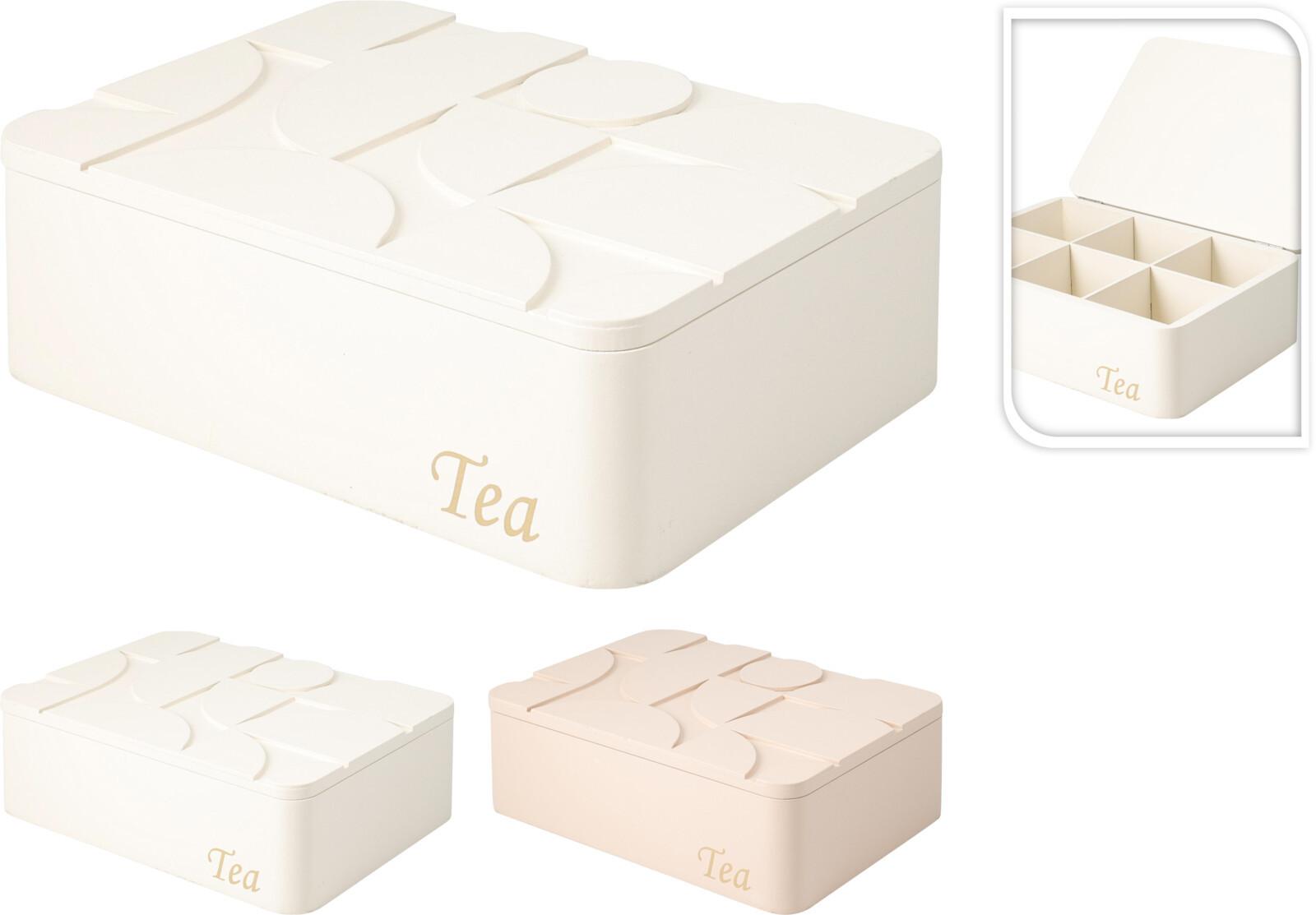 Teásdoboz Teásdoboz - terrakotta/fehér, Basics, fa (24/7.5/16cm)