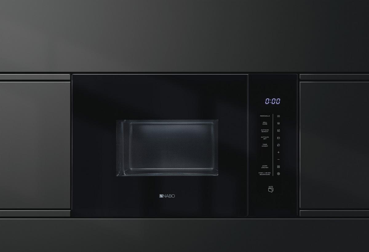 EINBAUMIKROWELLE Schwarz B: 59,5 cm - Schwarz, Metall (59,5/38,3/39cm) - Nabo