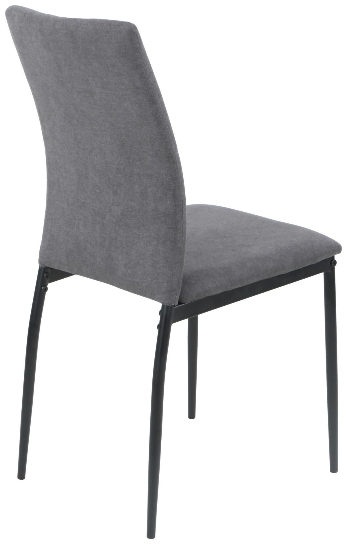 Vierfußstuhl Gitti Webstoff Anthrazit B: 40 Cm - Anthrazit/Schwarz, MODERN, Textil/Metall (40/92/42cm)