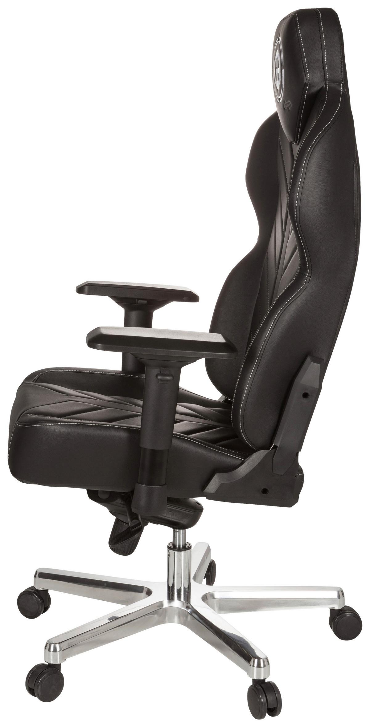 Gamingstuhl Gamebreaker Colossus Schwarz - Alufarben/Schwarz, MODERN, Kunststoff/Textil (70/139/58cm) - MID.YOU