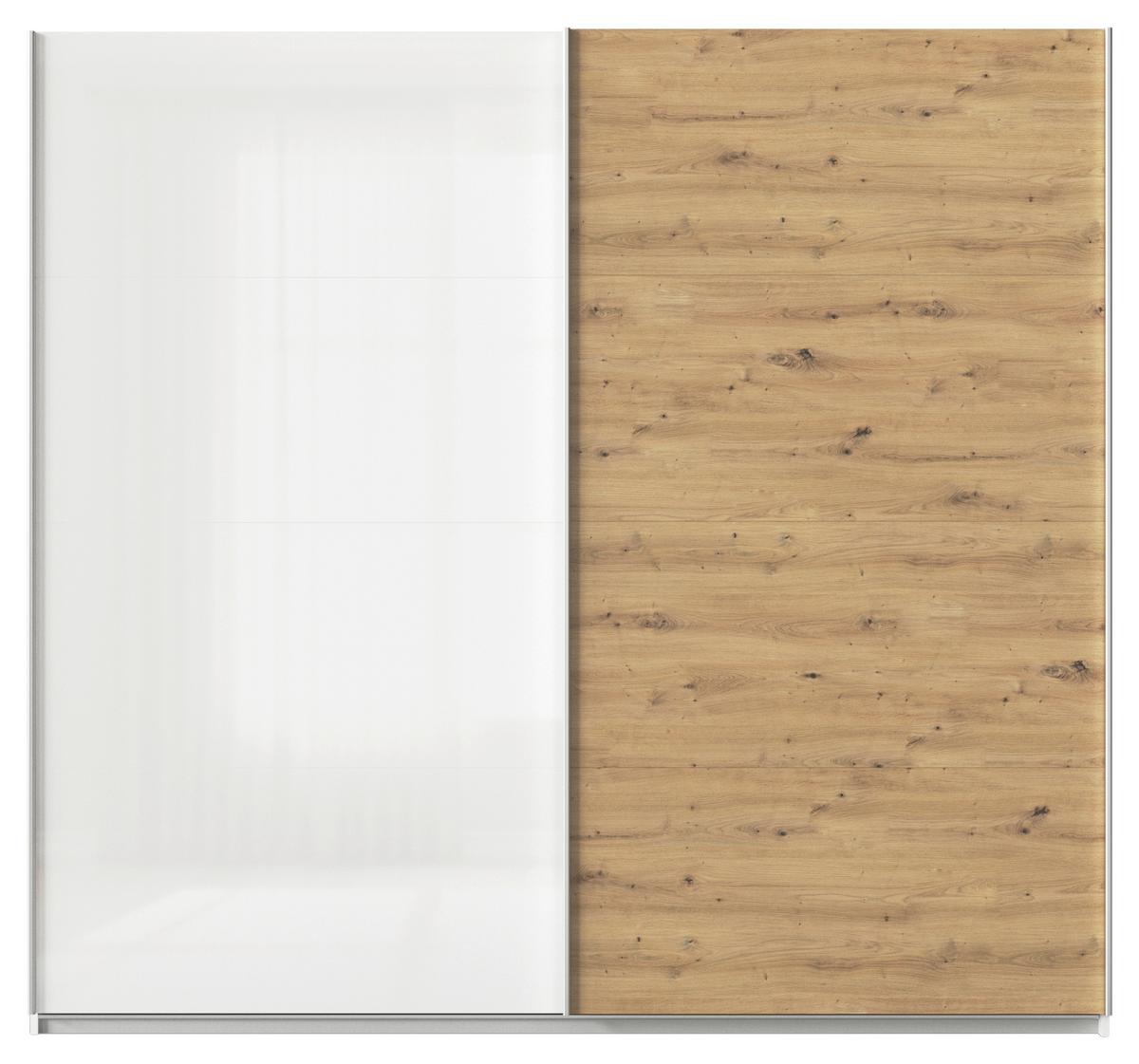 Tolóajtós Szekrény Feldkirch 225/210 Cm - Artisan tölgy/magasfényű fehér, Modern, faalapú anyag (225/210/62cm)