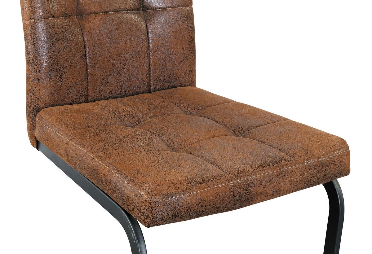 Esszimmerstuhl Radal Braun - Schwarz/Braun, MODERN, Textil/Metall (43/92/56cm) - MID.YOU