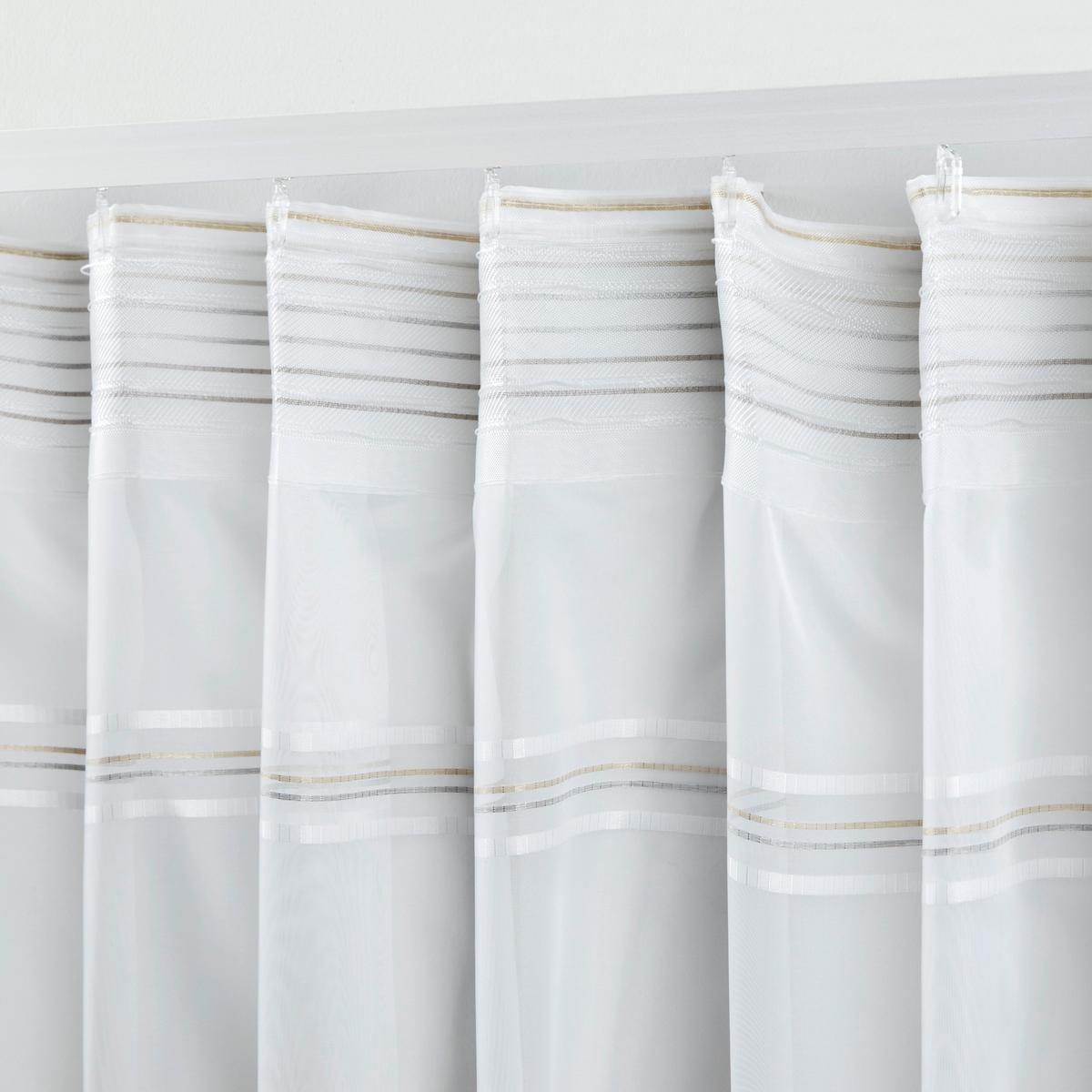HOTOVÝ ZÁVES Louis, 140/245 cm - hnedá/biela, Konventionell, textil (140/245cm) - Modern Living