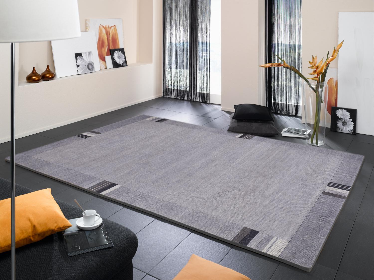 Orientalischer Webteppich Grau Sensation Silk Lakir 90x160 cm - Grau, LIFESTYLE, Textil (90/160cm) - Cazaris