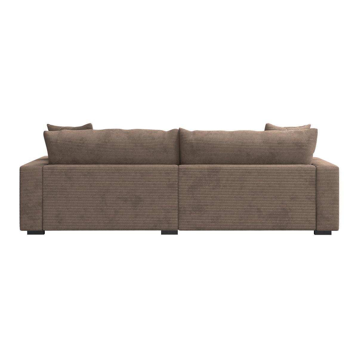 Ecksofa Pelle m. Kissen beigebraun Cord 265x180cm - Beigebraun/Schwarz, MODERN, Textil (265/180cm)