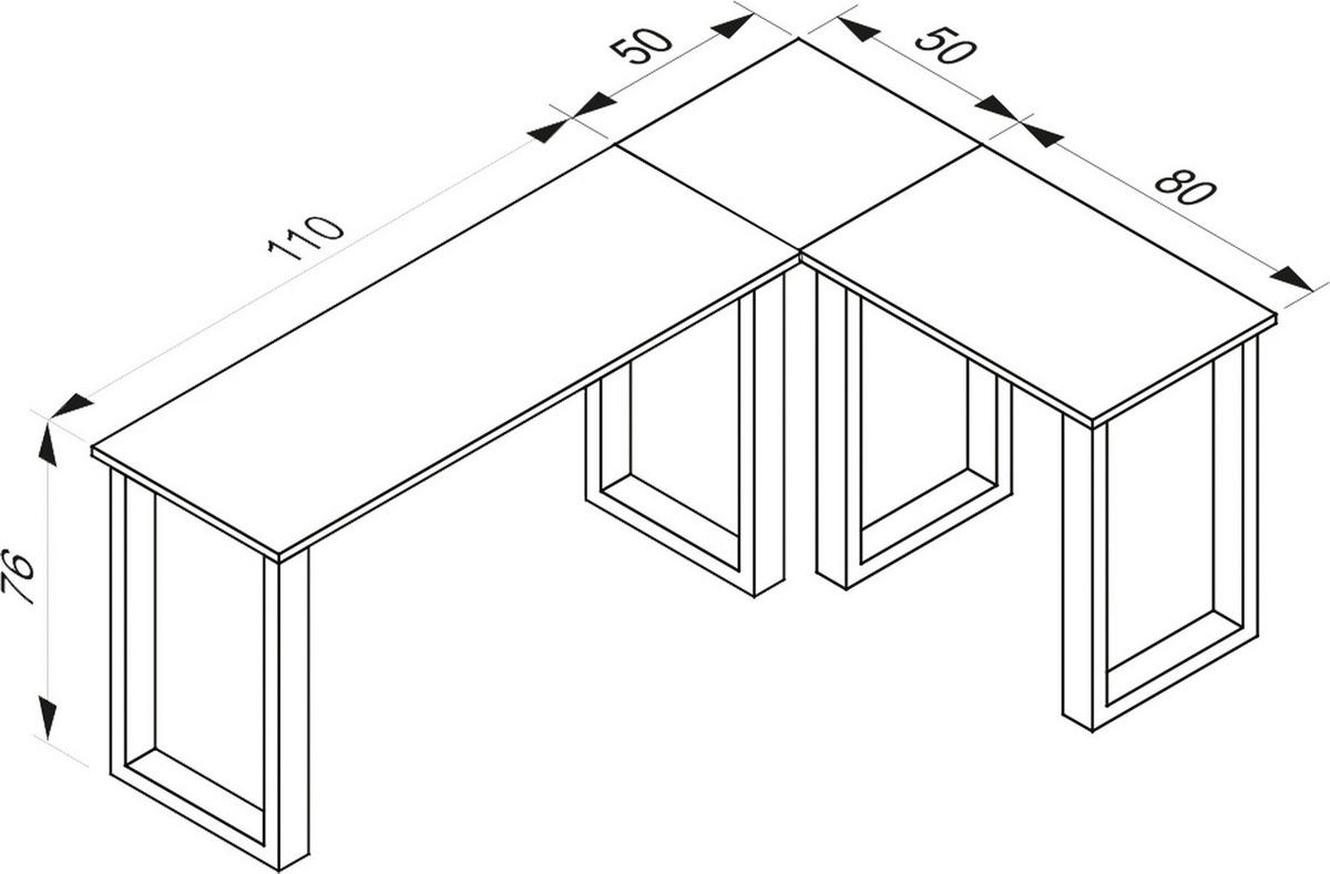 Eckschreibtisch Lona Bxh: 50x76 Cm Silber/weiß - Silberfarben/Weiß, MODERN, Holzwerkstoff/Metall (160/50/76cm) - MID.YOU