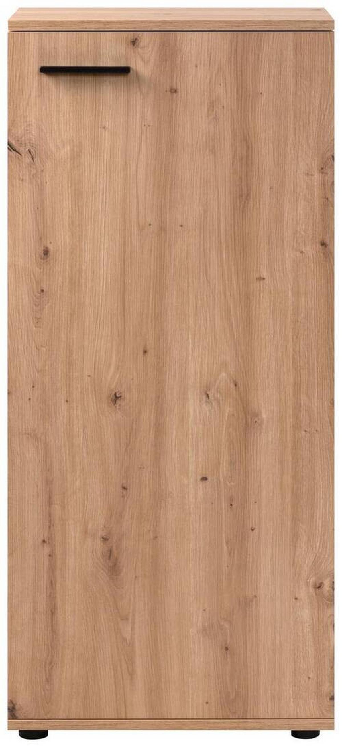 Schuhschrank Satos 02b - Schwarz/Eiche Artisan, Design, Holzwerkstoff (50/110/34cm) - MID.YOU