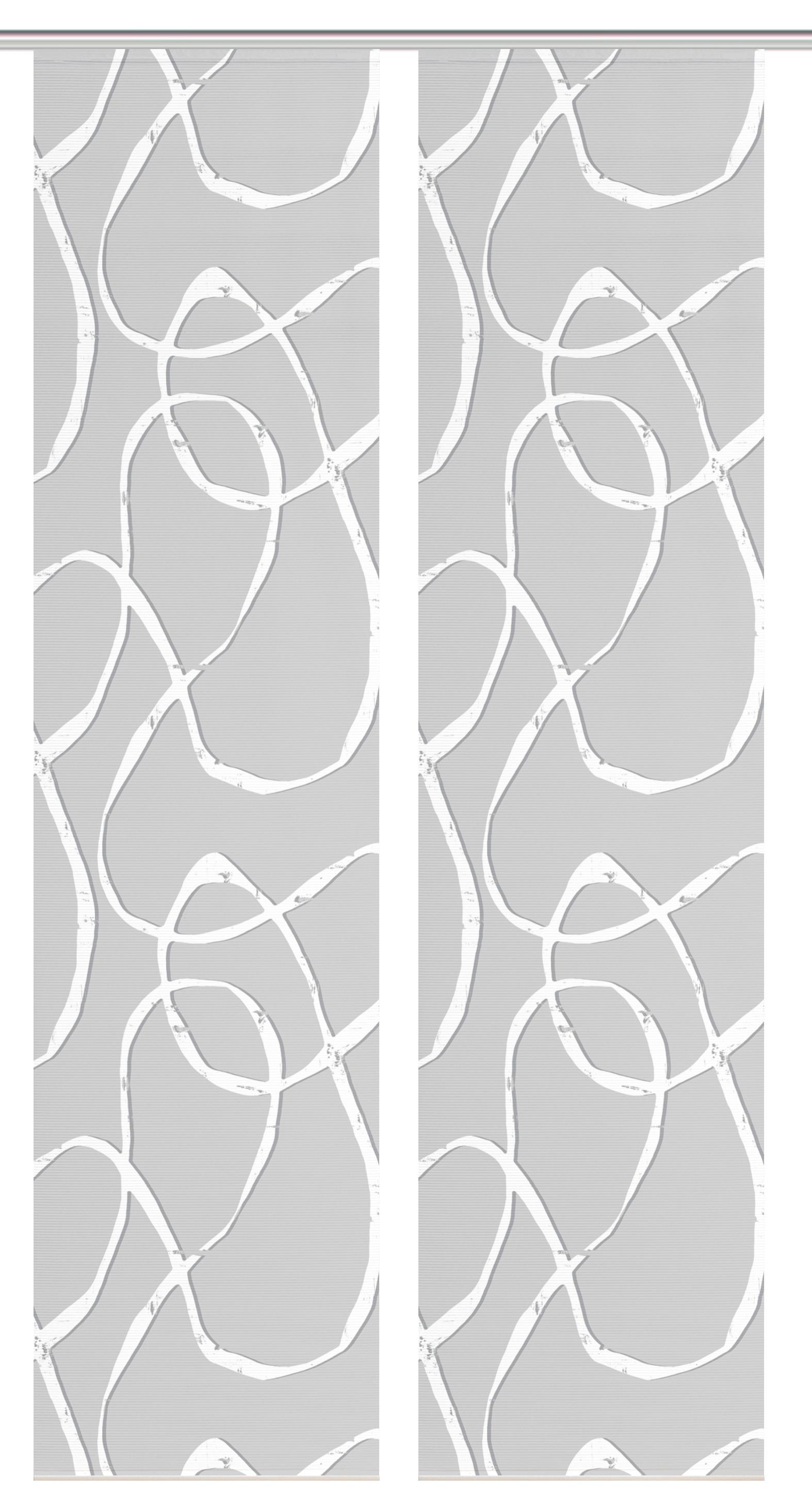 Flächenvorhang Ophelia 2er Set - Hellgrau, KONVENTIONELL, Textil (60/260cm)