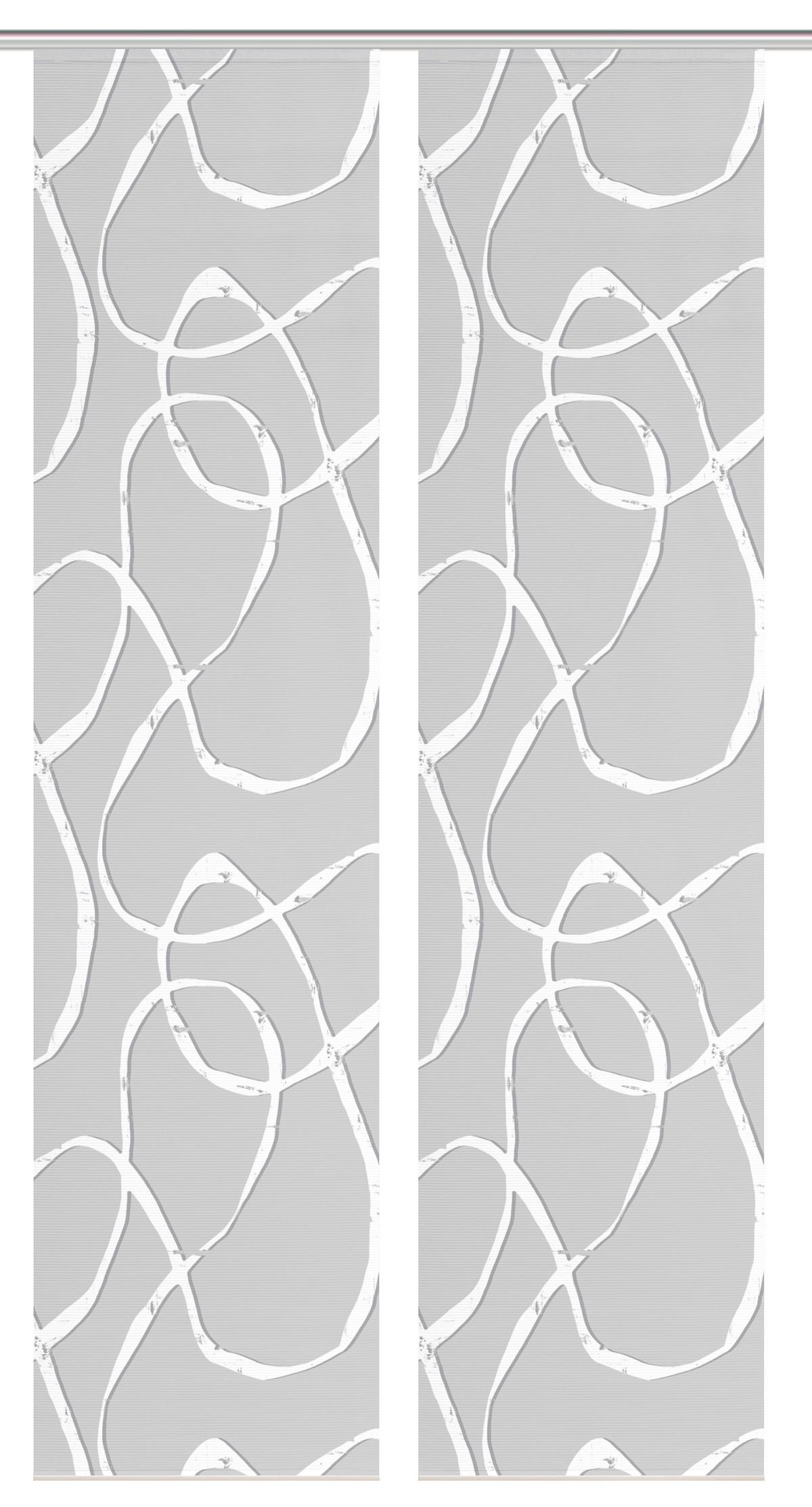 Flächenvorhang Ophelia 2er Set - Hellgrau, KONVENTIONELL, Textil (60/260cm)