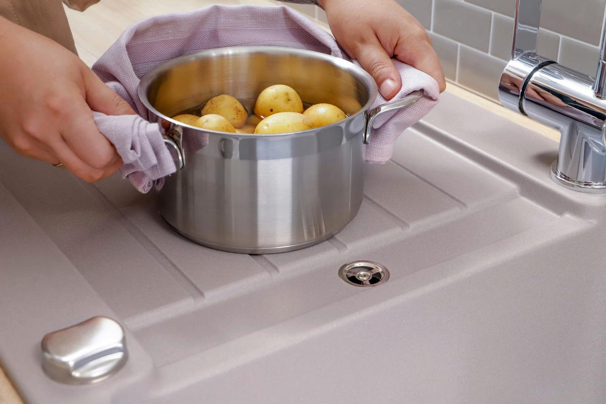 Spüle Austin Grau B: 86 cm - Grau, Design, Stein (86/21/50cm) - Respekta