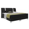Boxspringbett Mit Topper Lederlook 180x200 Riva - Silberfarben/Schwarz, KONVENTIONELL, Leder/Textil (180/115/210cm) - MID.YOU