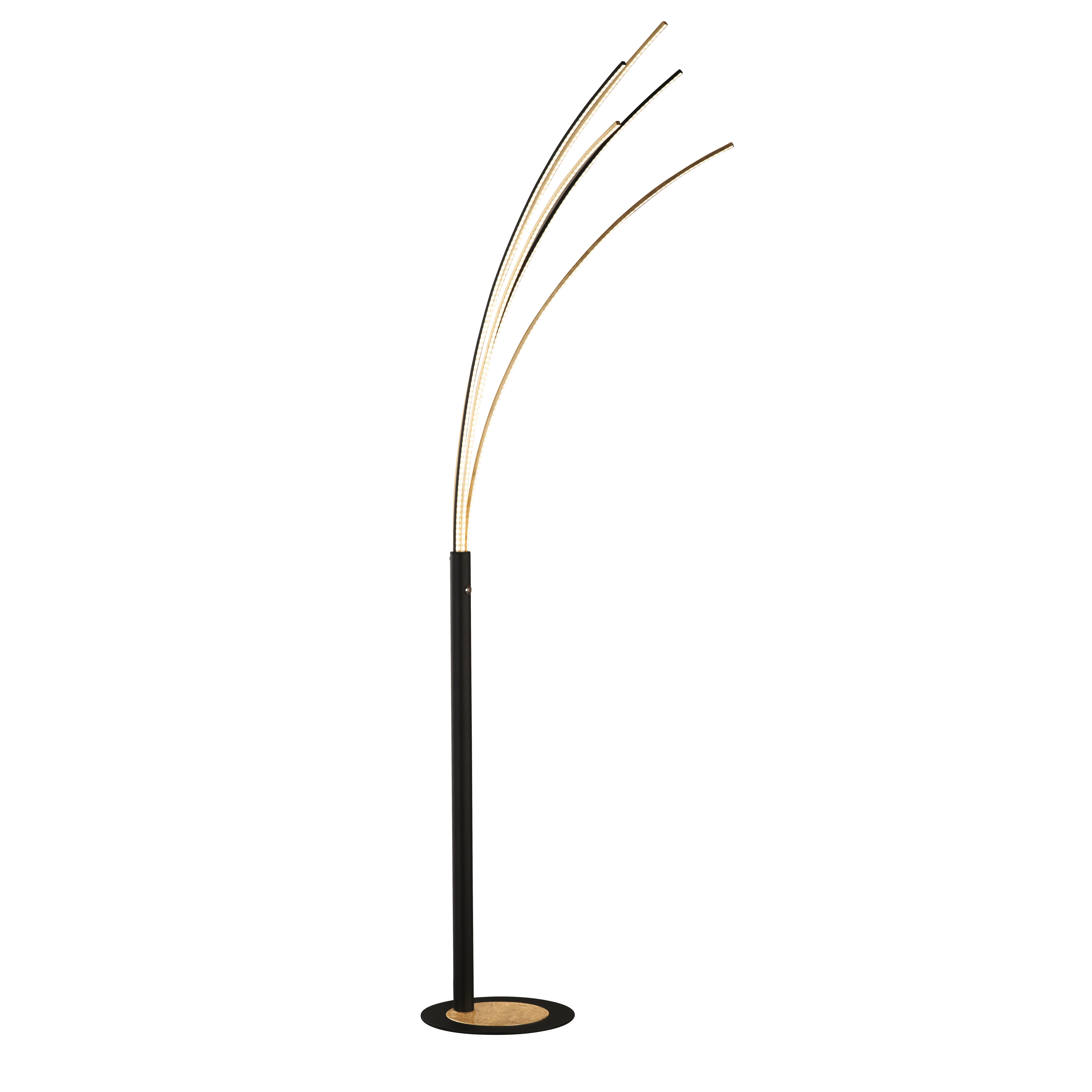 LED-Stehleuchte 40468 Ellmau - Goldfarben/Schwarz, KONVENTIONELL, Metall (190/62/62cm) - Fischer & Honsel