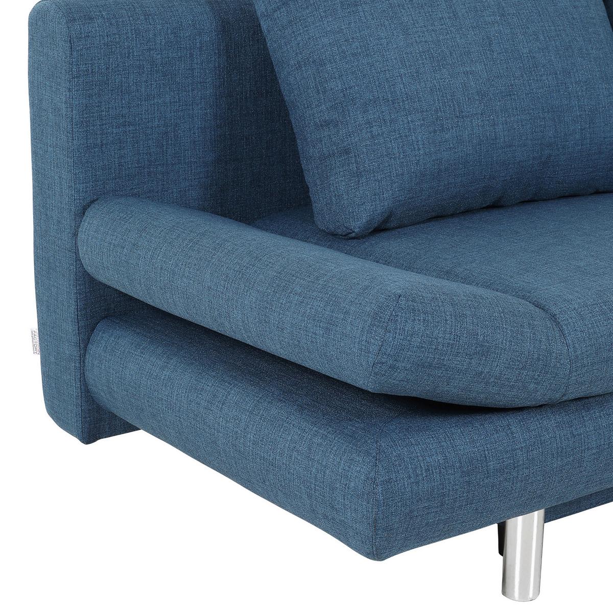 Schlafsofa Sorini, Blau B: 194 Cm - Chromfarben/Blau, Design, Textil (194/73/91cm) - MID.YOU
