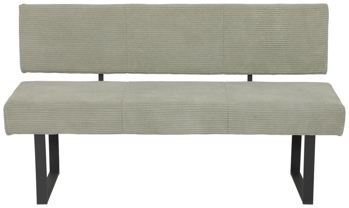 Sitzbank Olivia Giga-S - Beige/Schwarz, MODERN, Textil/Metall (160/91/61cm)