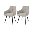 Armlehnstuhl-Set Verona I S 2er-Set - Beige/Schwarz, MODERN, Textil/Metall (53/85/62cm) - MID.YOU