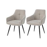 Armlehnstuhl-Set Verona I S 2er-Set - Beige/Schwarz, MODERN, Textil/Metall (53/85/62cm) - MID.YOU