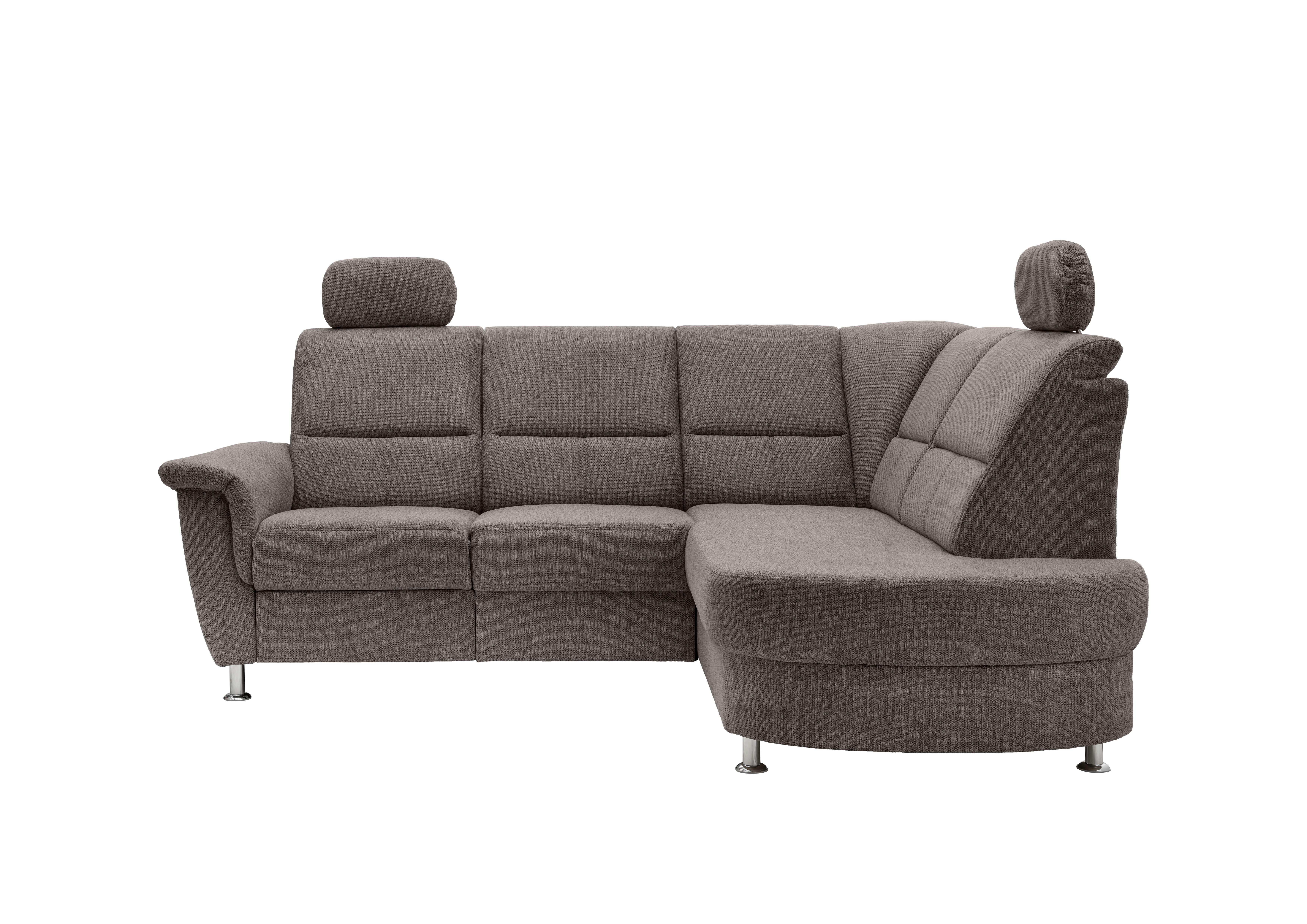 Ecksofa mit Stauraum Parole Graubraun Chenille - Chromfarben/Graubraun, KONVENTIONELL, Textil (231/184cm) - Livetastic