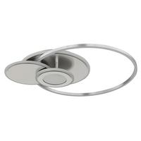 LED-DECKENLEUCHTE Nachtlichtfunktion - Silberfarben/Opal, Design, Kunststoff/Metall (56/45/7,5cm) - Globo