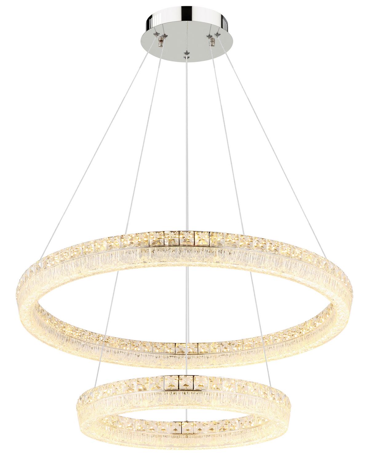 LED-Hängeleuchte Memory-Funktion - Klar/Chromfarben, Design, Glas/Kunststoff (80/120cm) - Globo