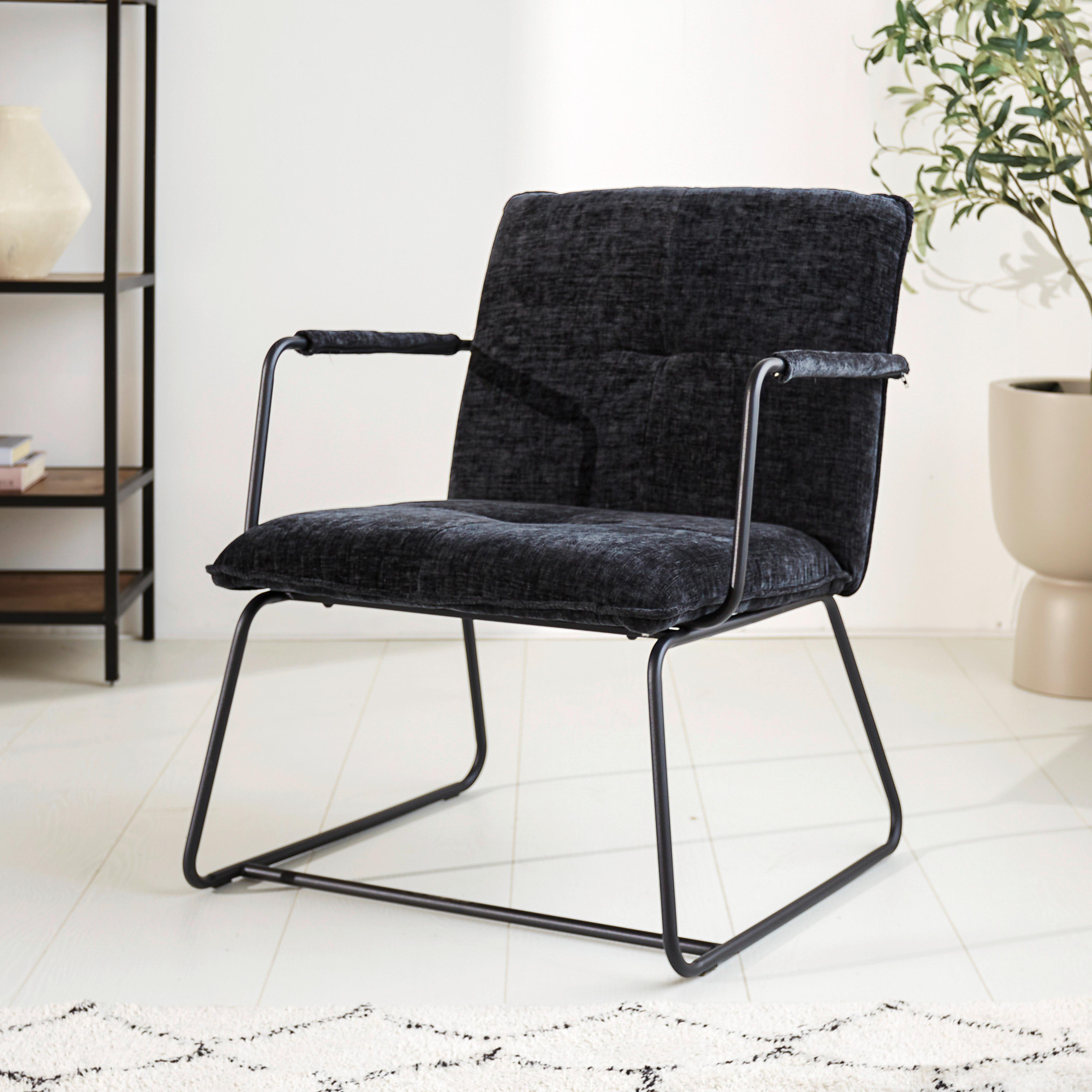 Sessel Bilbao Schwarz B: 65 cm - Schwarz, MODERN, Textil (65/80/68cm) - MID.YOU