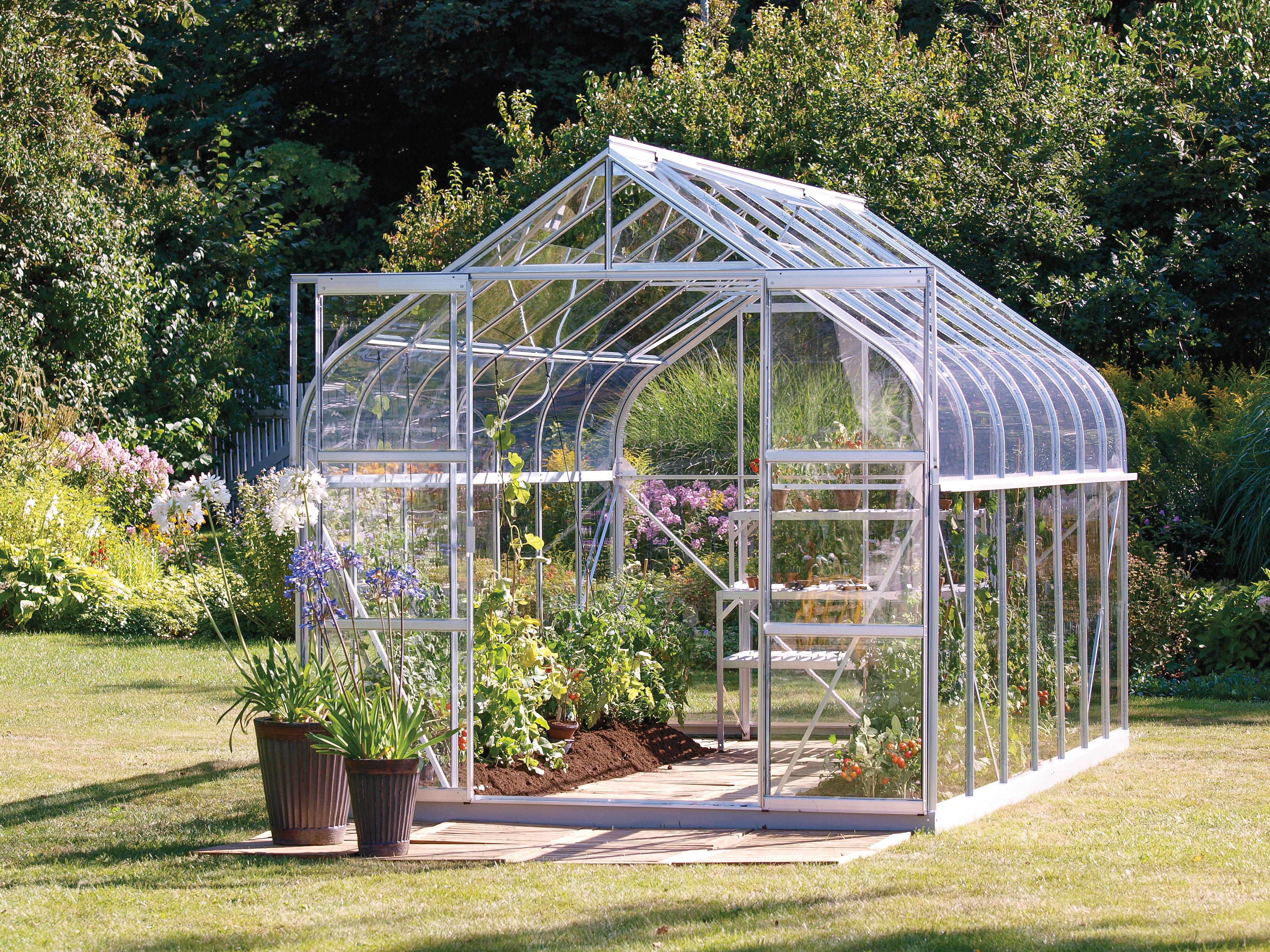 Gewächshausbausatz Diana 11500 11,5 m2 Metall/Glas - Alufarben, Basics, Glas/Metall (263,5/254,5/445cm)