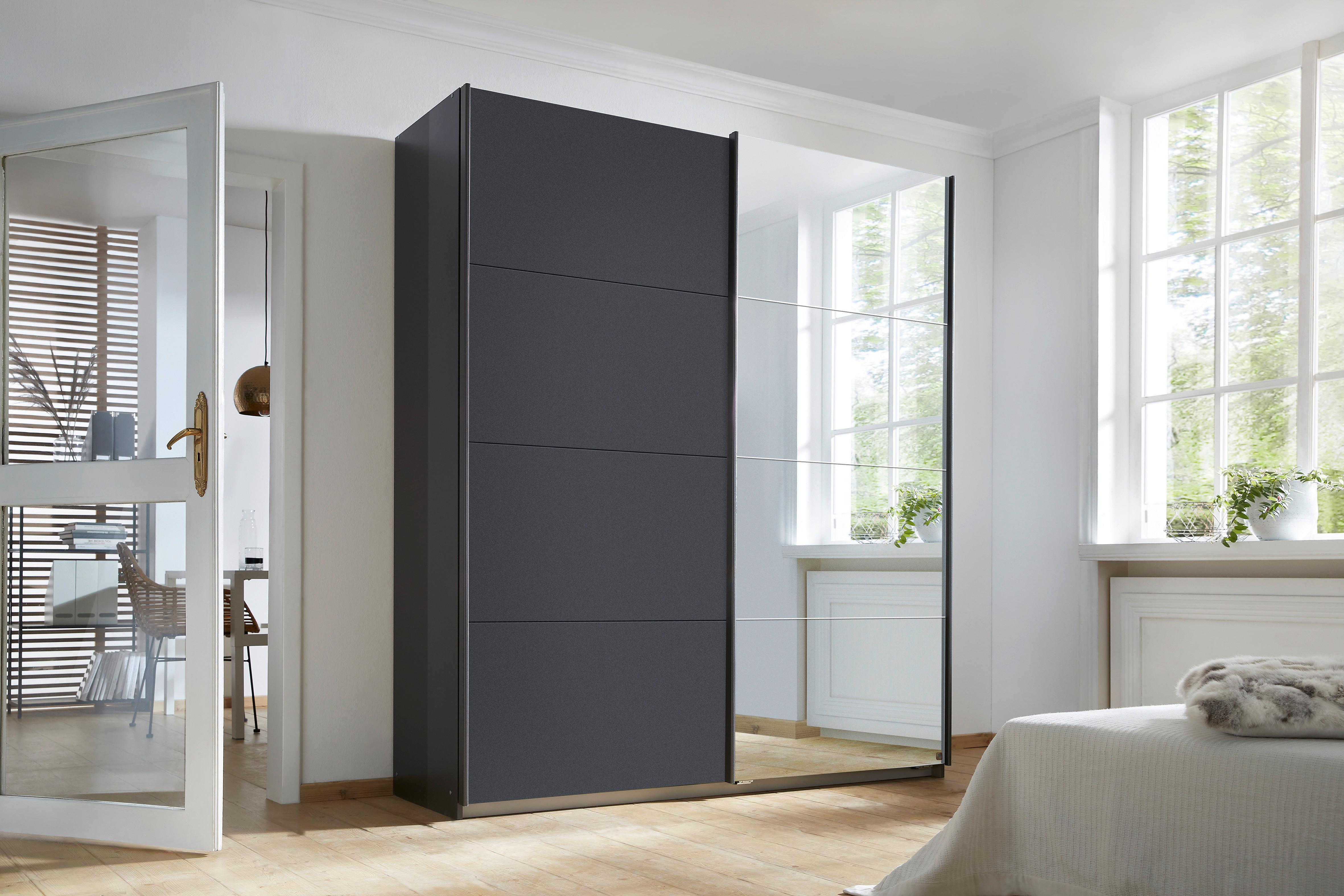 Schwebetürenschrank Subito - Silberfarben/Graphitfarben, MODERN, Holzwerkstoff (181/197/61cm) - Rauch Möbel