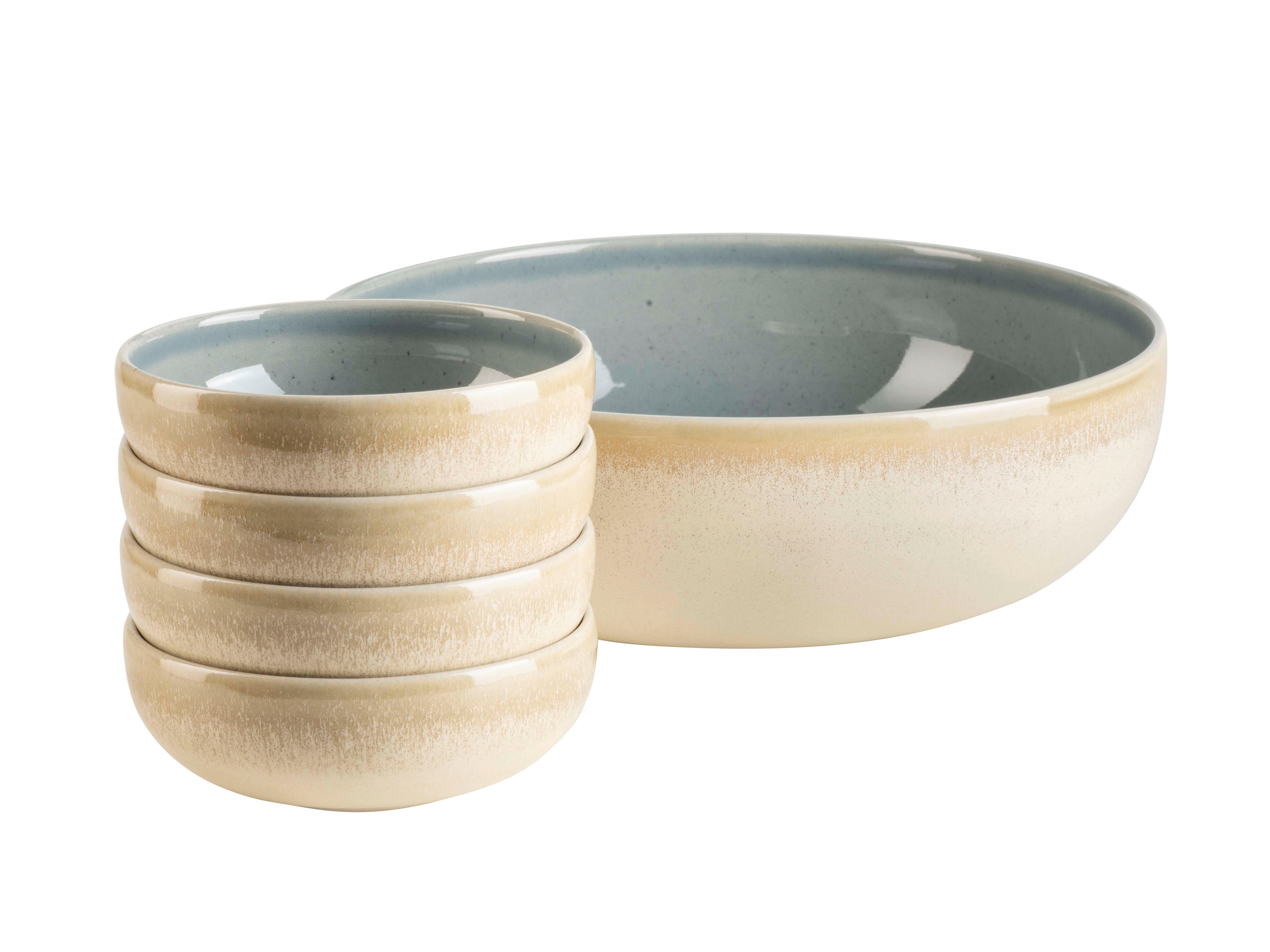 Schüsselset Candy Pastellblau 5-Teilig - Pastellblau, Basics, Keramik - Mäser