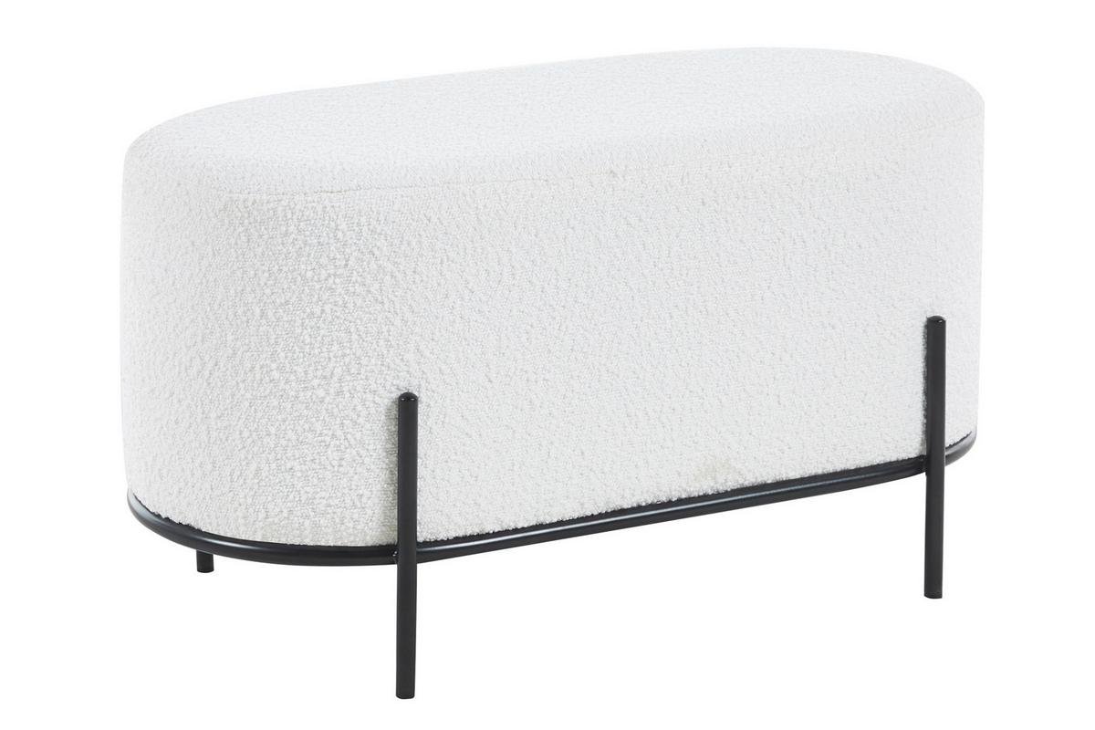 Hocker Weiß B: 80 Cm - Schwarz/Weiß, MODERN, Textil (80/42/40cm) - Livetastic