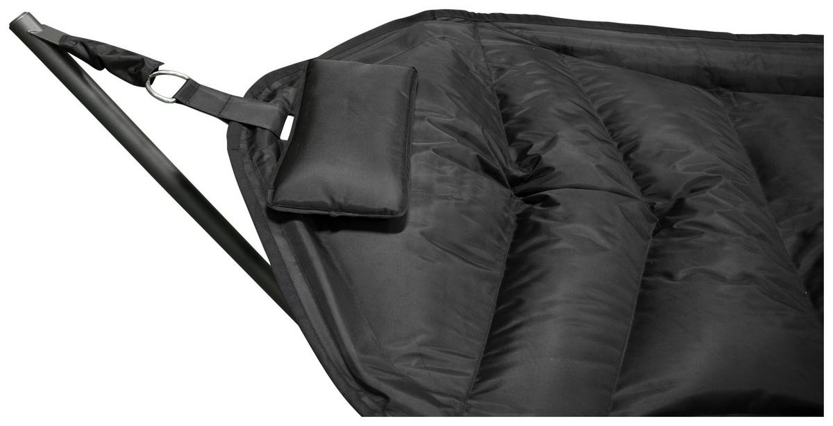 Hängematte Niño - Schwarz, KONVENTIONELL, Textil/Metall (115/104/305cm) - Gardenson