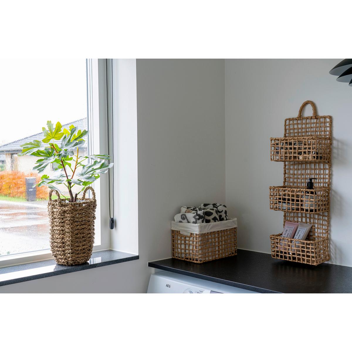 Wandregal Sines Hellbraun B: 25 cm - Hellbraun, Design, Papier/Metall (25/70/15cm)