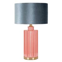 Tischleuchte Helene Tower Rot, Blau B: 40 cm - Blau/Rot, Basics, Glas/Textil (40/70/40cm)