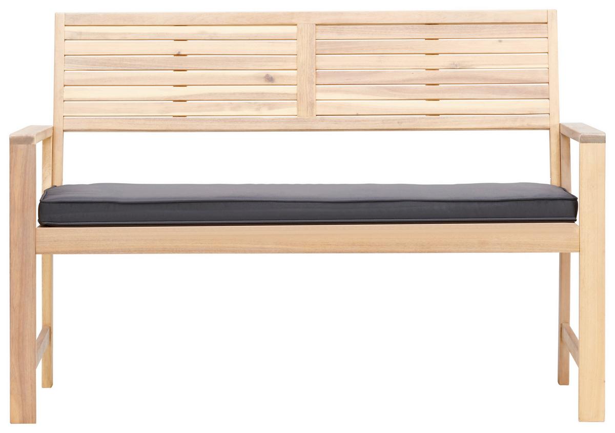 Loungegarnitur 4-Tlg. Bergen Aus Echtholz mit Kissen - Dunkelgrau/Akaziefarben, MODERN, Holz/Textil (73cm) - Beldano