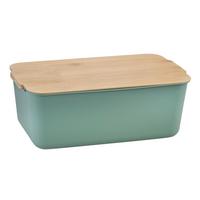 Brotbox Salbeigrün/Naturfarbe L:30,5cm - Salbeigrün/Naturfarben, Basics, Naturmaterialien/Kunststoff (30.5/18.5/12cm) - Kesper