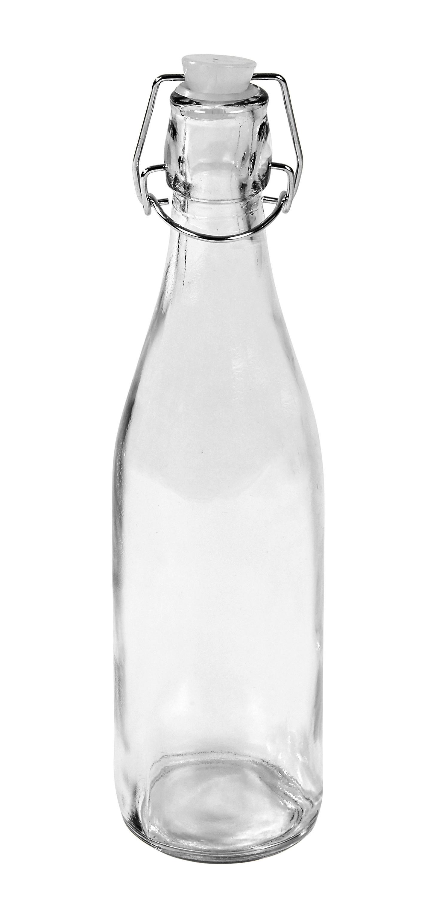 Universalflasche Irinai ca. 0,5 L mit Bügelverschluss - Klar, KONVENTIONELL, Glas/Metall (7/27cm) - Luca Bessoni