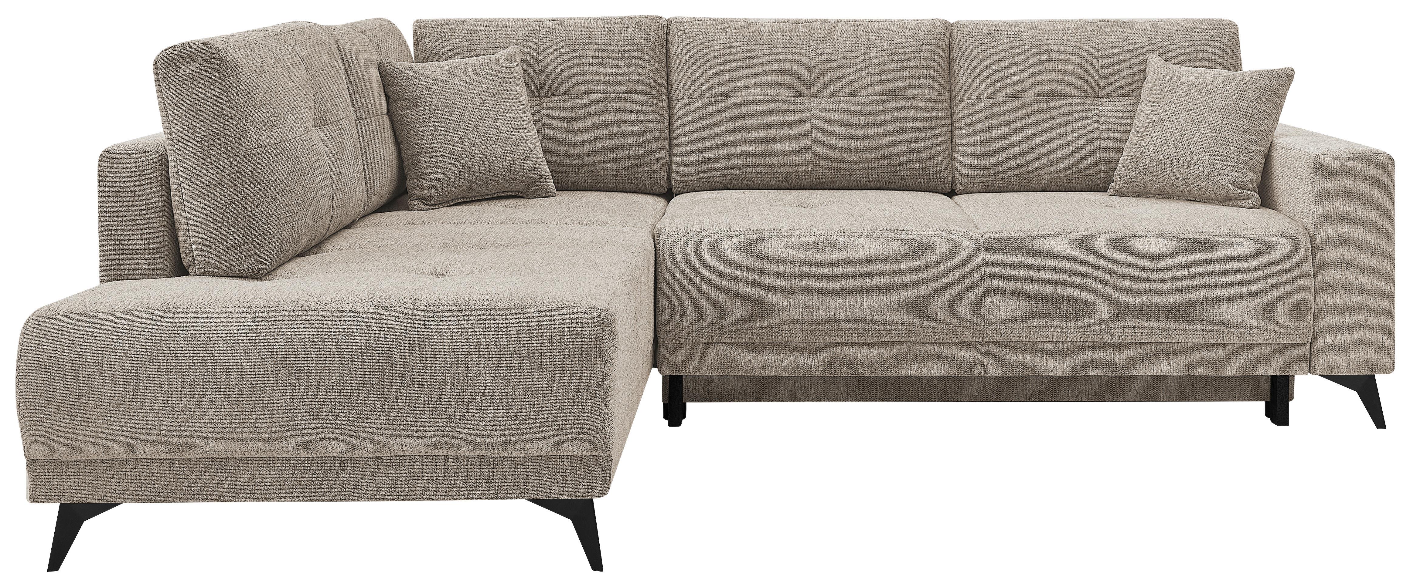 Ecksofa Texas Recr-Links Hellbraun S: 203x259 cm - Hellbraun/Schwarz, KONVENTIONELL, Holz (203/92/259cm)
