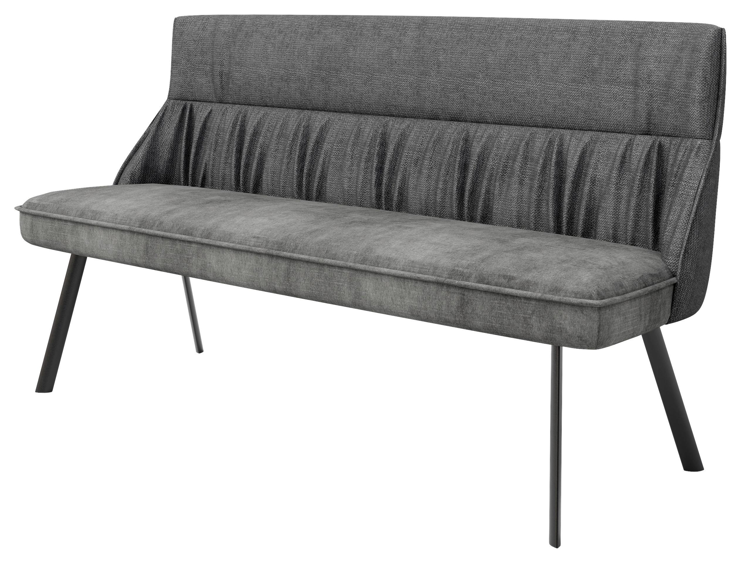 Sitzbank California - Anthrazit/Schwarz, MODERN, Textil/Metall (180/88/63cm) - MID.YOU