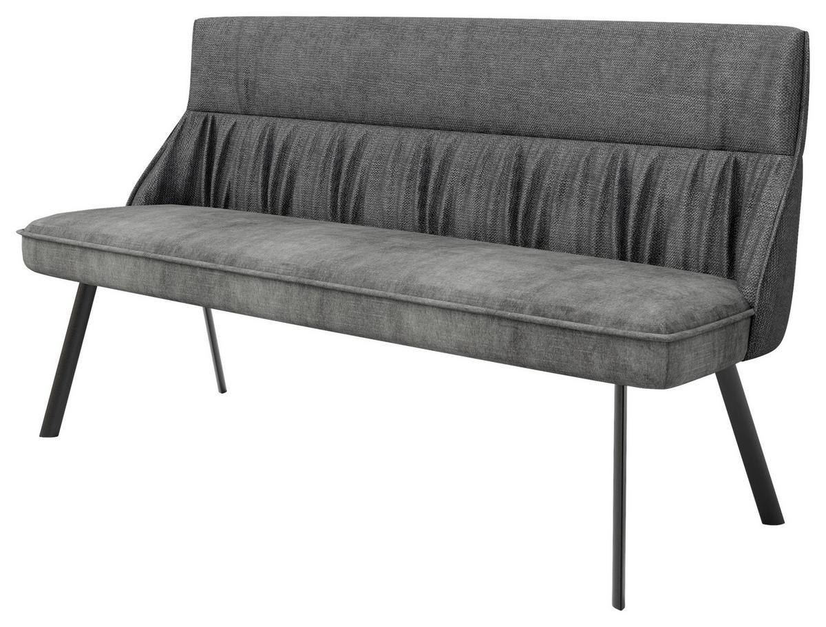Sitzbank California - Anthrazit/Schwarz, MODERN, Textil/Metall (180/88/63cm) - MID.YOU