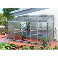 Anlehn-Gewächshausbausatz Ida 7800 Hkp 4mm, Alu - Alufarben, Basics, Kunststoff/Metall (386,5/220,8/201,4cm)