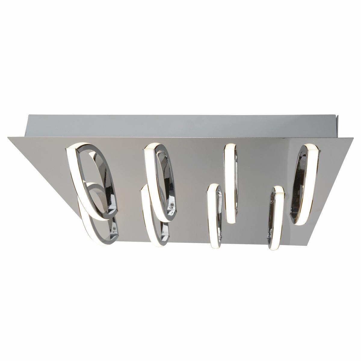 LED-Deckenleuchte Mancheste L: 41 cm dimmbar - Chromfarben/Opal, Basics, Kunststoff/Metall (41/41/8,5cm) - Näve